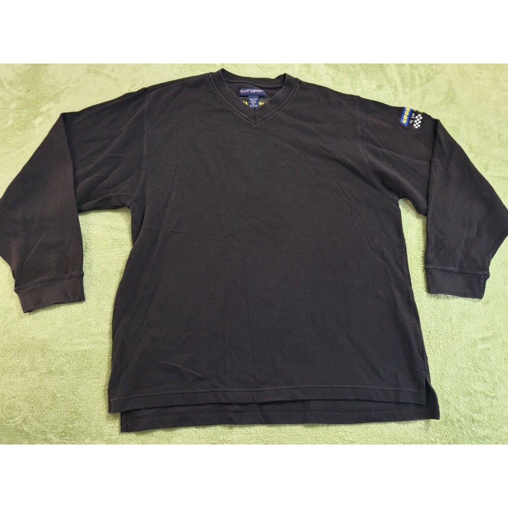 Vintage Swingster Goodyear Racing Long Sleeve Shirt Men’s XL Black Cotton